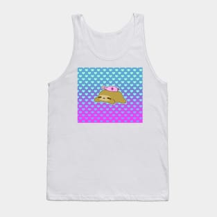 Sloth and Little Axolotl Ombre Hearts Tank Top